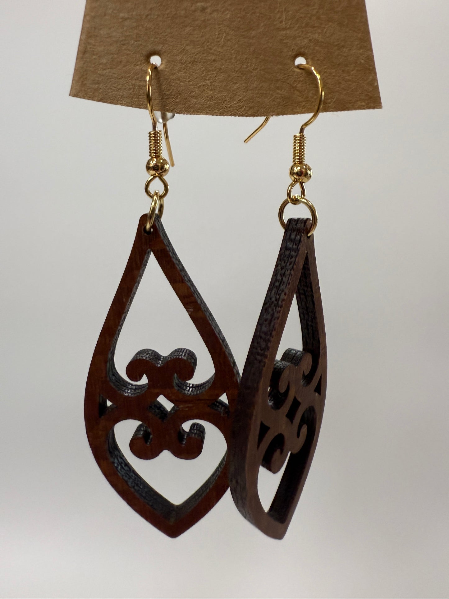 Earring - Deco Scroll Drop (dark)