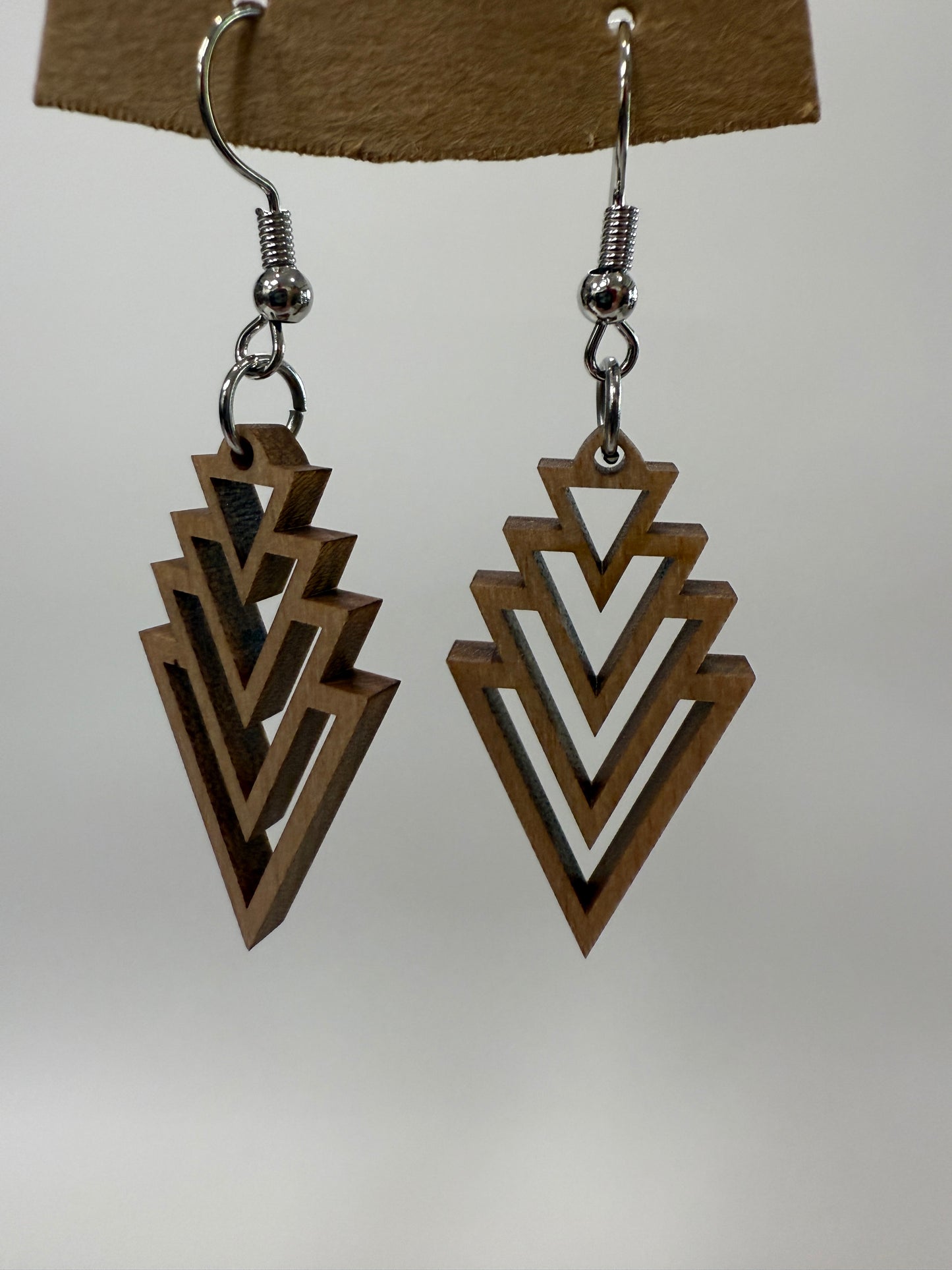 Earring - Modern Stacked Triangles (light)