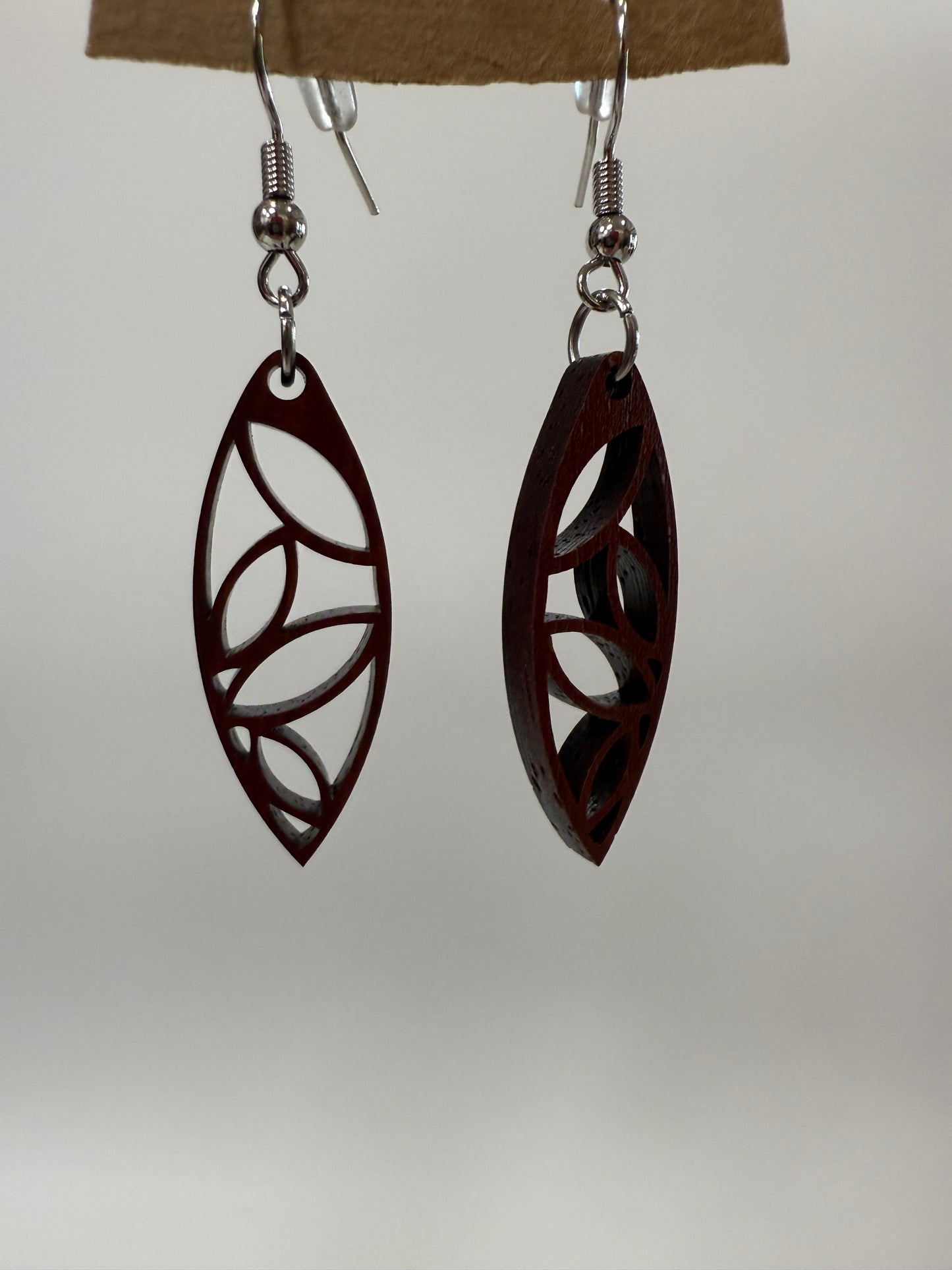 Earring - Elongated Floral (dark)
