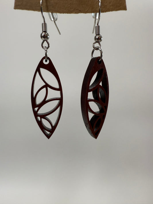 Earring - Elongated Floral (dark)
