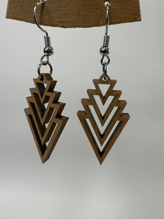 Earring - Modern Stacked Triangles (light)